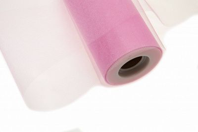 Фатин блестящий в шпульках 16-14, 12 гр/м2, шир. 15 см (в нам. 25+/-1 м), цвет розовый - купить в Ижевске. Цена: 108.61 руб.