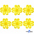 Кружево гипюр "Ромашка" 0575-1169, шир. 25 мм/уп.13,7 м, цвет 8208-жёлтый - купить в Ижевске. Цена: 289.76 руб.