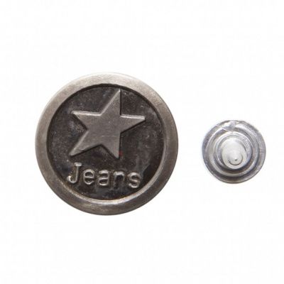 Пуговица джинсовая металлическая, 15 мм, в ассортименте - купить в Ижевске. Цена: 1.62 руб.
