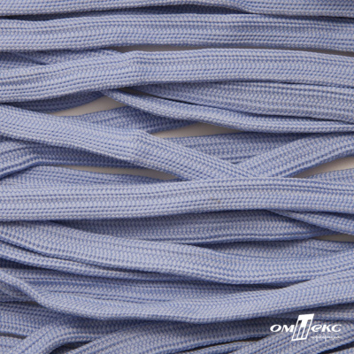 Шнур плетеный (плоский) d-12 мм, (уп.90+/-1м), 100% полиэстер, цв.259 - голубой - купить в Ижевске. Цена: 8.62 руб.