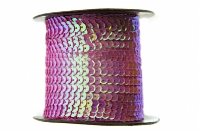 Пайетки "ОмТекс" на нитях, CREAM, 6 мм С / упак.73+/-1м, цв. 89 - розовый - купить в Ижевске. Цена: 468.37 руб.