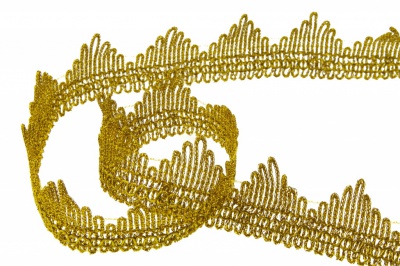 Тесьма металлизированная 8204, шир. 40 мм/уп. 13,7+/-1 м, цвет золото - купить в Ижевске. Цена: 420.42 руб.