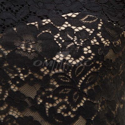 Кружевное полотно #3378, 150 гр/м2, шир.150см, цвет чёрный - купить в Ижевске. Цена 370.97 руб.