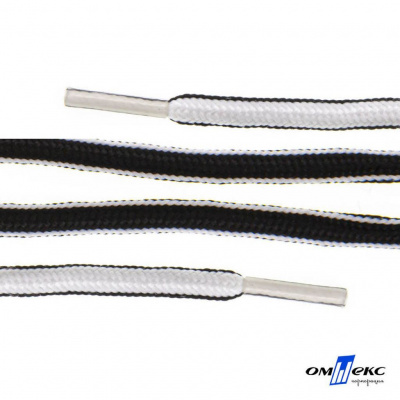 Шнурки #4-27, круглые 130 см, двухцветные (черно/белый) - купить в Ижевске. Цена: 47.04 руб.