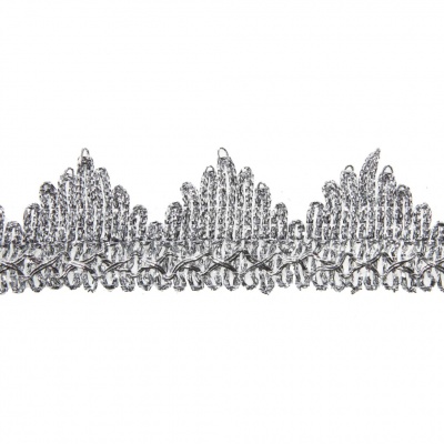 Тесьма металлизированная 0384-0240, шир. 40 мм/уп. 25+/-1 м, цвет серебро - купить в Ижевске. Цена: 490.74 руб.