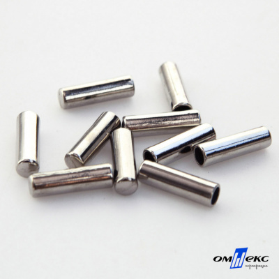06033-Наконечник для шнура металл, отв. 4 мм, цв. никель - купить в Ижевске. Цена: 6.08 руб.