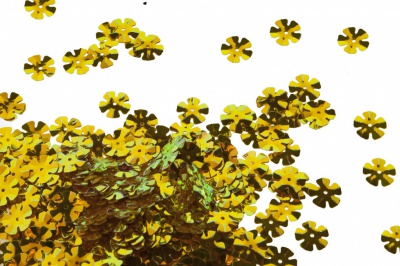 Пайетки "ОмТекс" россыпью,DOUBLE SIDED GOLD,цветок 14 мм/упак.50 гр, цв. 0460-золото - купить в Ижевске. Цена: 80.93 руб.