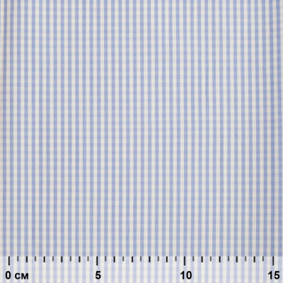 Ткань сорочечная Клетка Виши, 115 г/м2, 58% пэ,42% хл, шир.150 см, цв.2-голубой, (арт.111) - купить в Ижевске. Цена 306.69 руб.