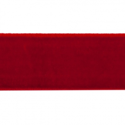 Лента бархатная нейлон, шир.25 мм, (упак. 45,7м), цв.45-красный - купить в Ижевске. Цена: 991.10 руб.