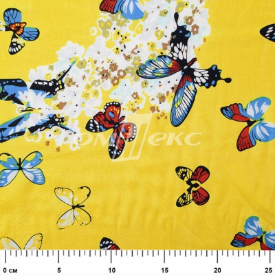 Плательная ткань "Софи" 7.2, 75 гр/м2, шир.150 см, принт бабочки - купить в Ижевске. Цена 241.49 руб.