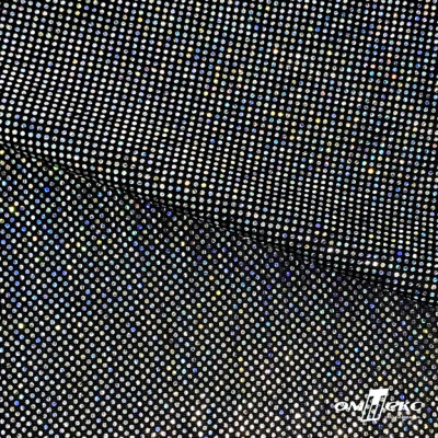 Трикотажное полотно голограмма, шир.140 см, #601-хамелеон чёрный - купить в Ижевске. Цена 452.76 руб.