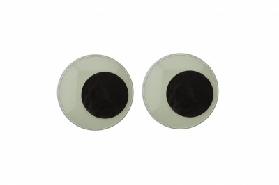 Глазки для игрушек, круглые, с бегающими зрачками, 24 мм/упак.50+/-2 шт, цв. -черно-белые - купить в Ижевске. Цена: 60.32 руб.