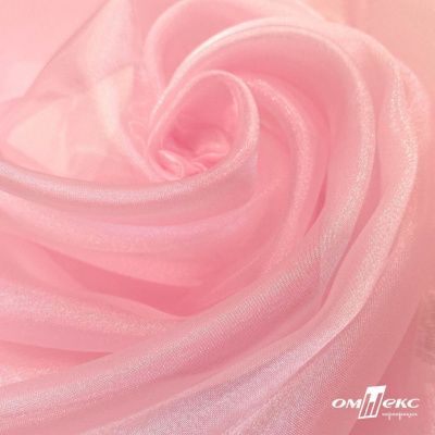 Ткань органза, 100% полиэстр, 28г/м2, шир. 150 см, цв. #47 розовая пудра - купить в Ижевске. Цена 86.24 руб.