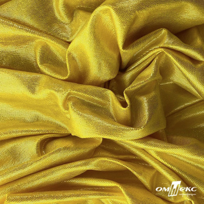 Трикотажное полотно голограмма, шир.140 см, #602 -жёлтый/жёлтый - купить в Ижевске. Цена 385.88 руб.