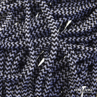 Шнурки #107-16, круглые 130 см, двухцветные цв.серый/чёрный - купить в Ижевске. Цена: 31.89 руб.