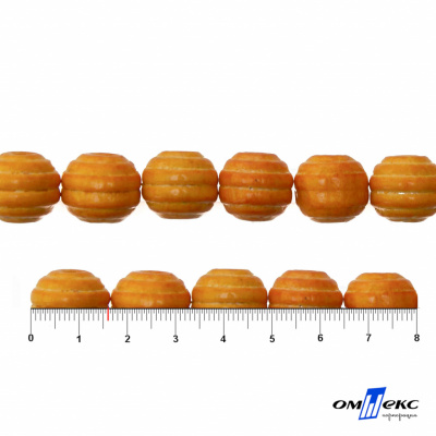 0309-Бусины деревянные "ОмТекс", 16 мм, упак.50+/-3шт, цв.003-оранжевый - купить в Ижевске. Цена: 62.22 руб.