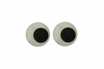 Глазки для игрушек, круглые, с бегающими зрачками, 15 мм/упак.50+/-2 шт, цв. -черно-белые - купить в Ижевске. Цена: 46.92 руб.
