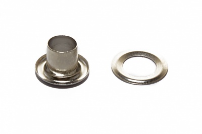 Люверсы металлические "ОмТекс", блочка/кольцо, (4 мм) - цв.никель - купить в Ижевске. Цена: 0.24 руб.