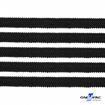 Лента эластичная вязанная (резинка) 4 мм (200+/-1 м) 400 гр/м2 черная бобина "ОМТЕКС" - купить в Ижевске. Цена: 1.78 руб.
