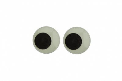 Глазки для игрушек, круглые, с бегающими зрачками, 12 мм/упак.50+/-2 шт, цв. -черно-белые - купить в Ижевске. Цена: 38.32 руб.