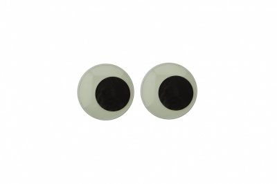 Глазки для игрушек, круглые, с бегающими зрачками, 8 мм/упак.100+/-2 шт, цв. -черно-белые - купить в Ижевске. Цена: 28.86 руб.