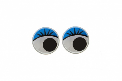 Глазки для игрушек, круглые, с бегающими зрачками, 8 мм/упак.50+/-2 шт, цв. -синий - купить в Ижевске. Цена: 59.05 руб.