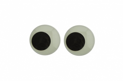 Глазки для игрушек, круглые, с бегающими зрачками, 18 мм/упак.50+/-2 шт, цв. -черно-белые - купить в Ижевске. Цена: 41.81 руб.