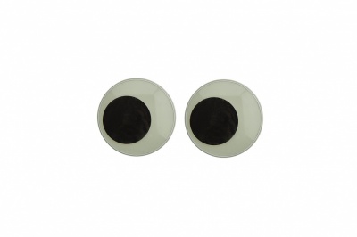 Глазки для игрушек, круглые, с ресничками, 10 мм/упак.50+/-2 шт, цв. -черно-белые - купить в Ижевске. Цена: 21.24 руб.