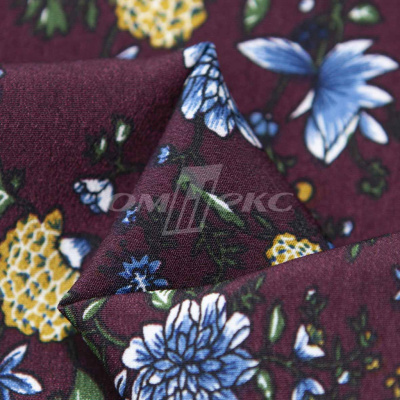 Плательная ткань "Фламенко" 4.1, 80 гр/м2, шир.150 см, принт растительный - купить в Ижевске. Цена 259.21 руб.