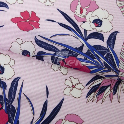 Плательная ткань "Фламенко" 18.1, 80 гр/м2, шир.150 см, принт растительный - купить в Ижевске. Цена 239.03 руб.