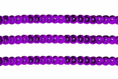 Пайетки "ОмТекс" на нитях, SILVER-BASE, 6 мм С / упак.73+/-1м, цв. 12 - фиолет - купить в Ижевске. Цена: 300.55 руб.